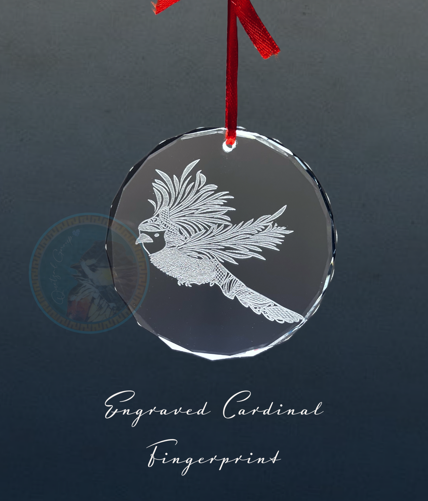 Loss of Parent Gift ornament, Death of relative, Condolences, Mourning, Grieving, Passing, Sympathy Gift, Cardinal, fingerprint, Memorial