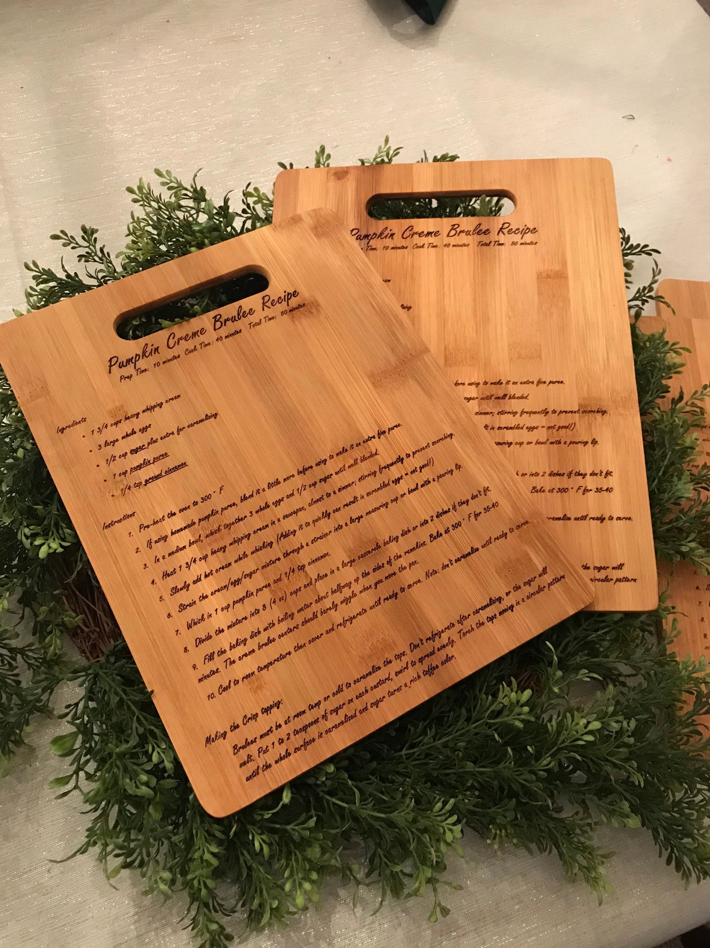 Top Selling Custom Recipe Bamboo Cutting Board 12”x9” Upload your Own Recipe