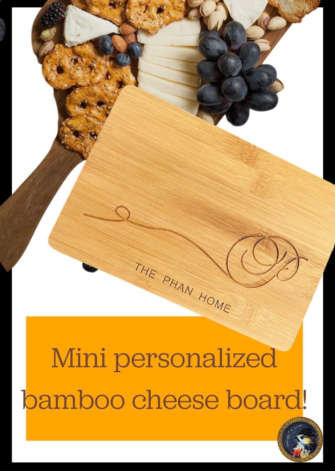 Personalized Mini engraved cutting board- cheese board - charcuterie cutting board- warming home gift - neighbor gift, mother’s gift