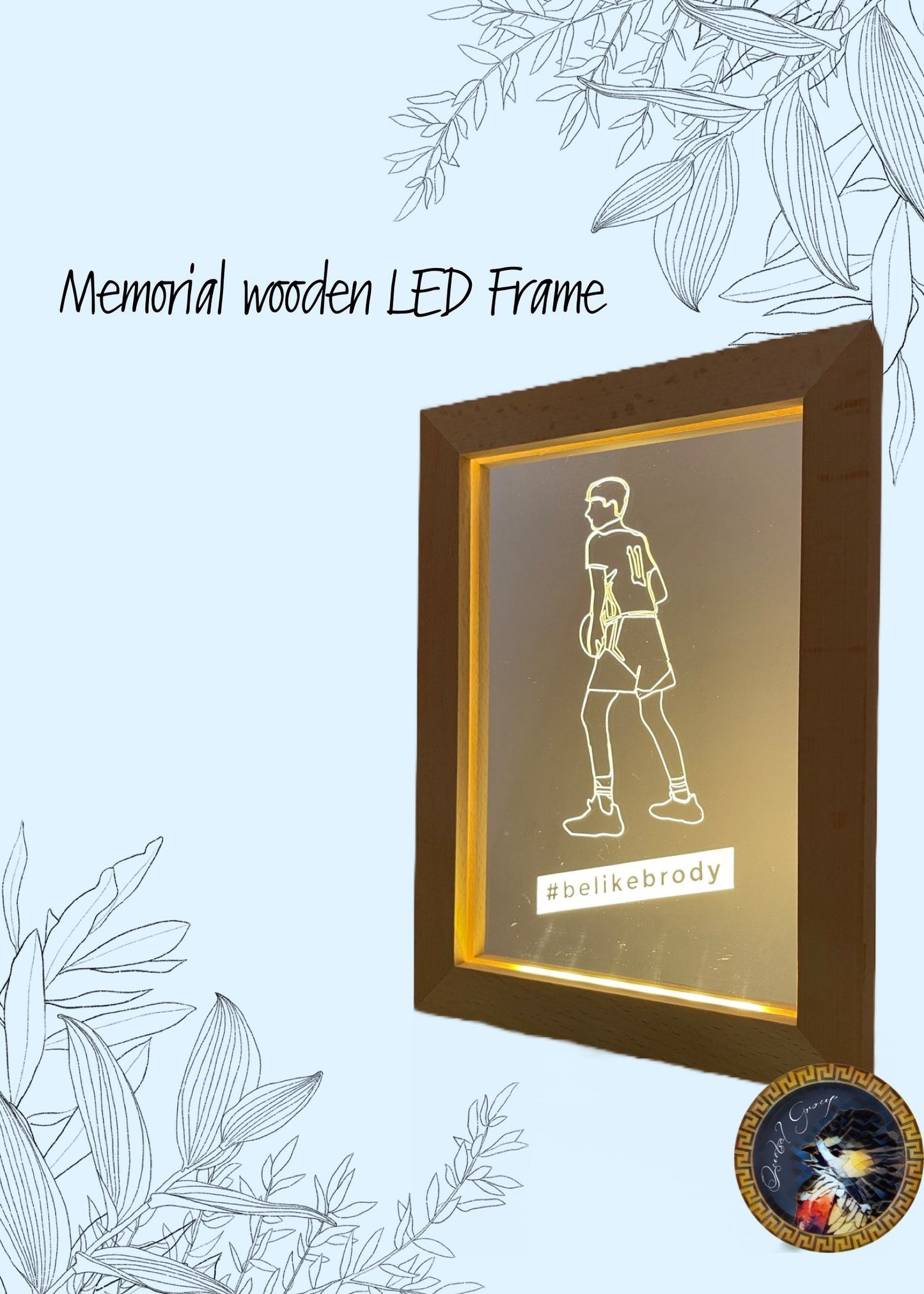 In loving memory gift, Memorial lightnframe, Sympathy  Fingerprint Engraved Memorial light, Customized memorial light