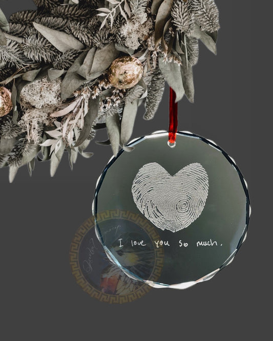 Fingerprint hearts, Loss of Parent Gift ornament, Death of relative, Condolences, Mourning, Grieving, Passing, Sympathy Gift, loss of spouse