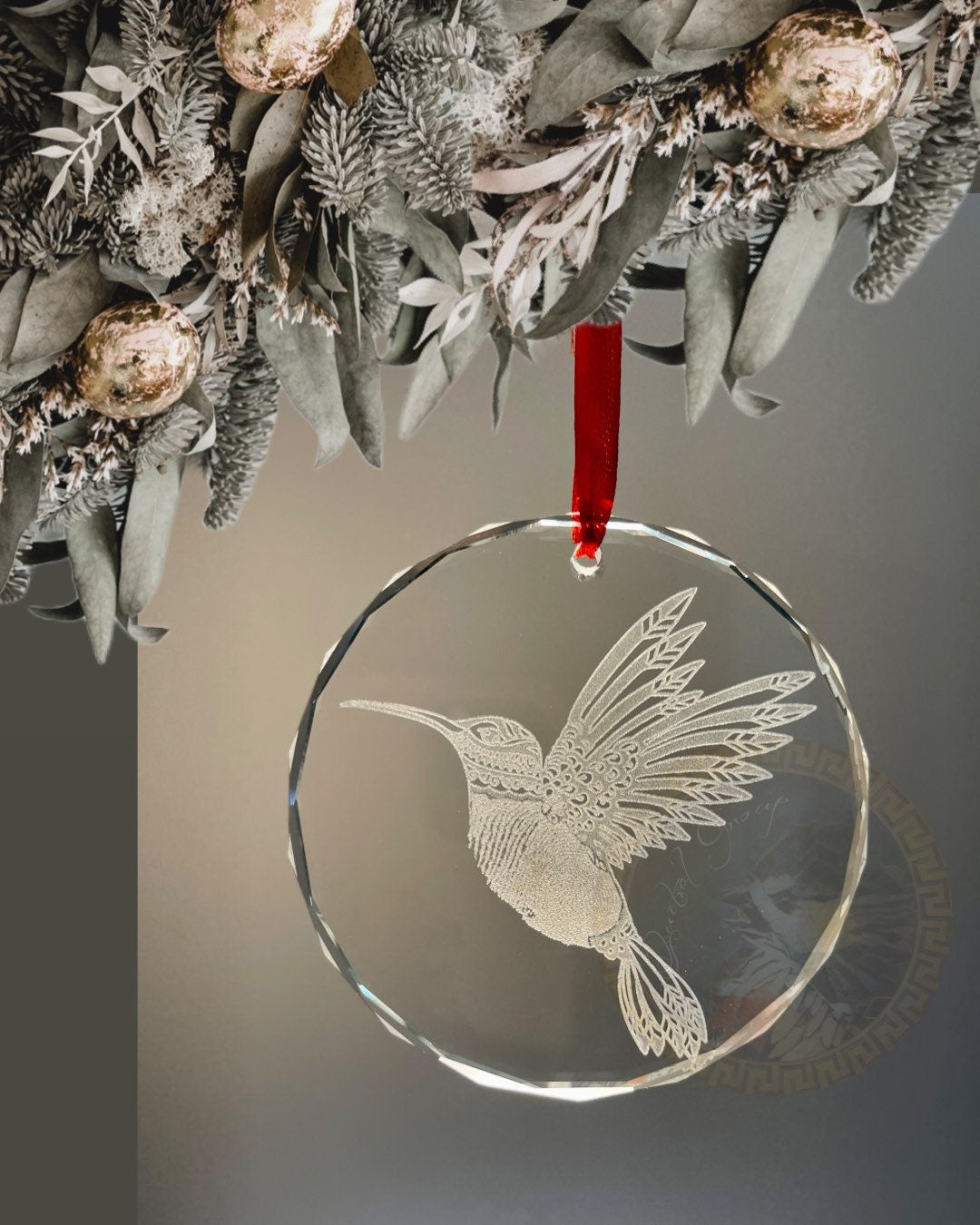 Loss of Parent Gift ornament, Death of relative, Condolences, Mourning, Grieving, Passing, Sympathy Gift, humming Bird, fingerprint,