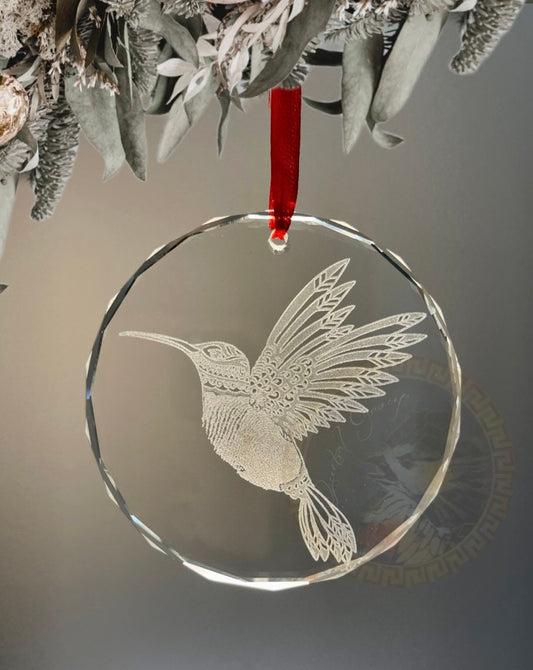 Loss of Parent Gift ornament, Death of relative, Condolences, Mourning, Grieving, Passing, Sympathy Gift, humming Bird, fingerprint,