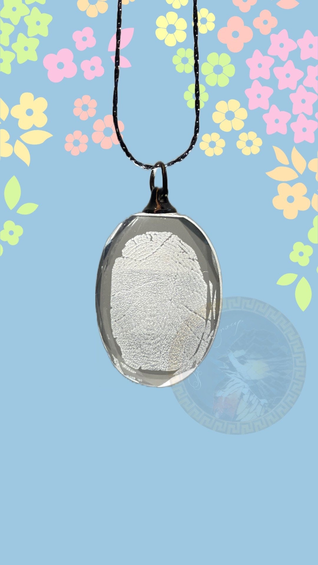 Loss of Parent Gift pendant, Death of relative, Condolences, Mourning, Grieving, fingerprint pendant, Sympathy Gift, fingerprint oval charm