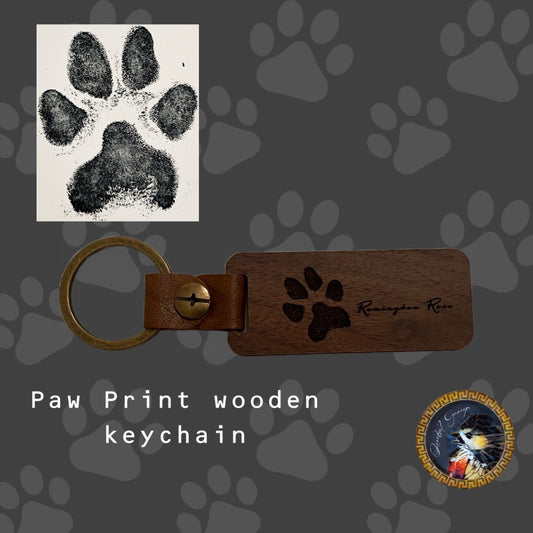 Pet Memorial Keychain- Engraved wood Pet Memorial keychain - the keys to my heart - memorial Pawprint gift- Pawprint keychain - Pet lover