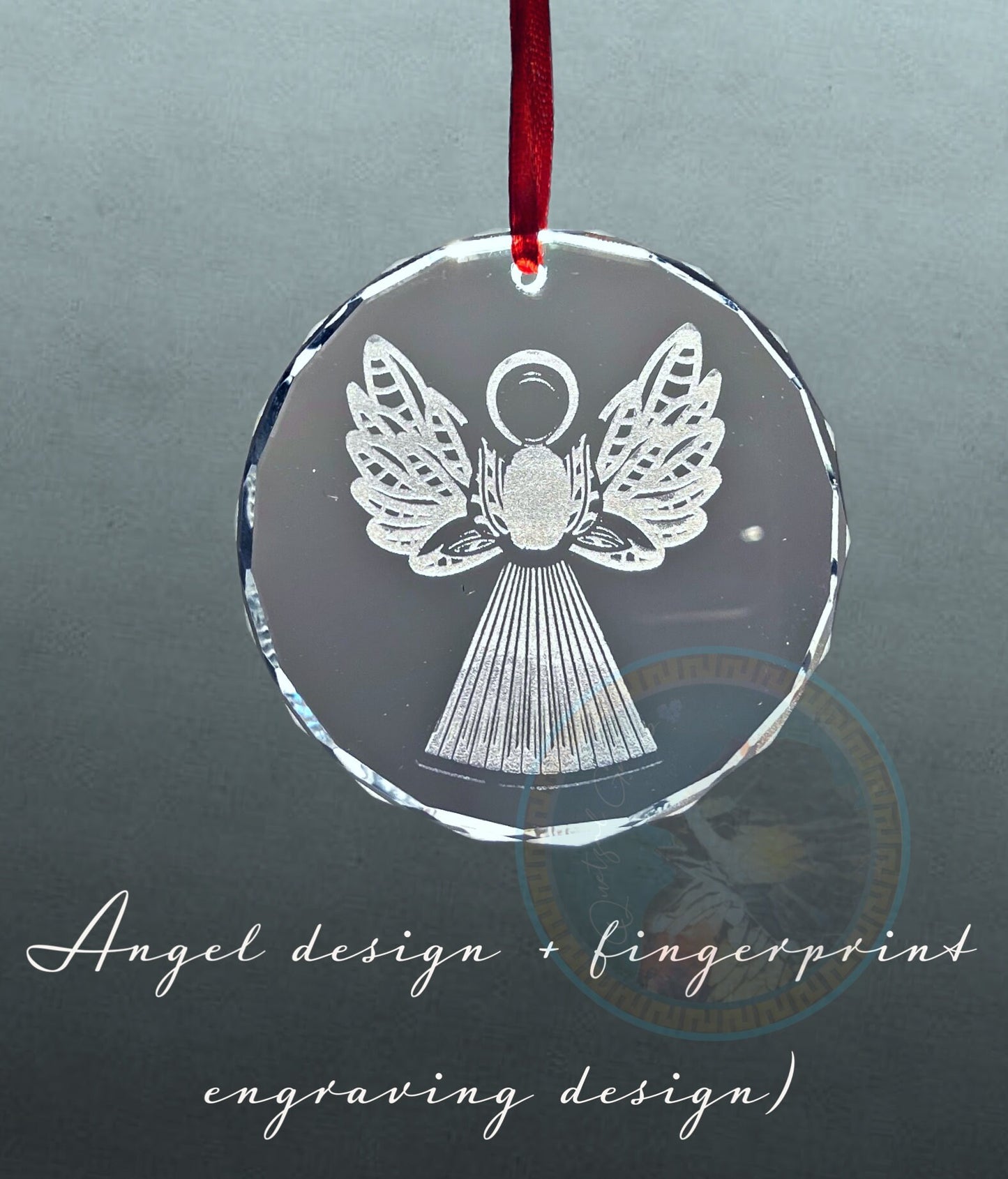 Fingerprint heart angel, Loss of Parent ornament, Death of relative, Condolences, Angel fingerprint, Grieving, Sympathy Gift, loss of spouse