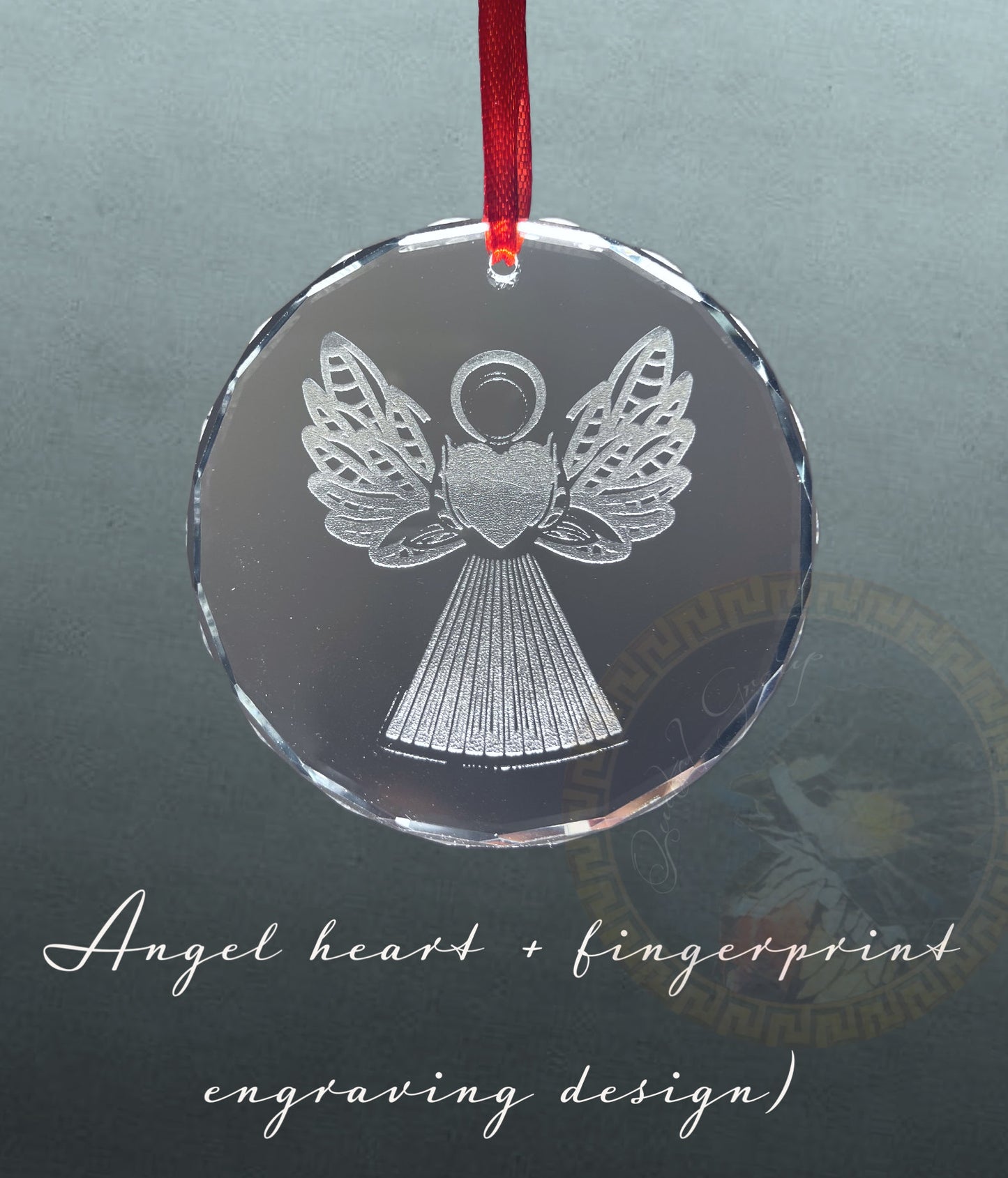 Fingerprint heart angel, Loss of Parent ornament, Death of relative, Condolences, Angel fingerprint, Grieving, Sympathy Gift, loss of spouse